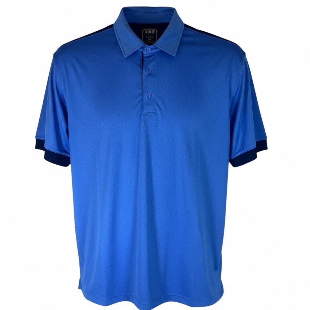 Club 38 Cremieux Performance Blue Polo Shirt Mens XXL Short Sleeve Golf Casualx